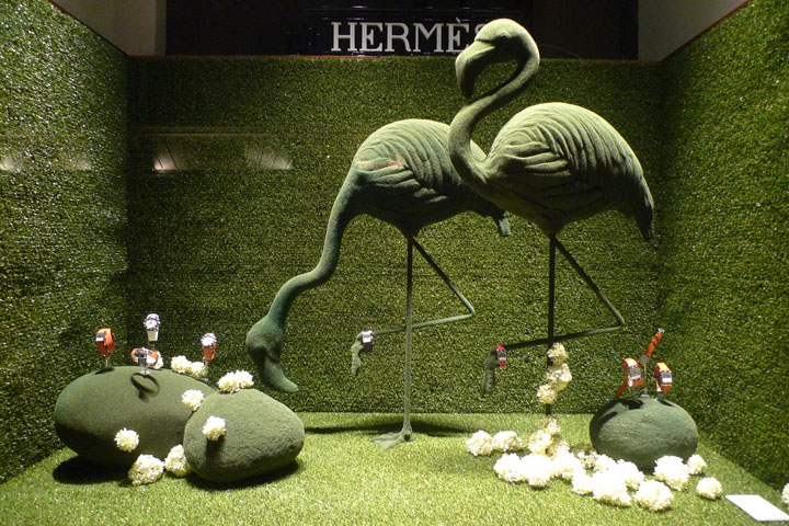 Hermes-green-spring-windows-displays-Paris